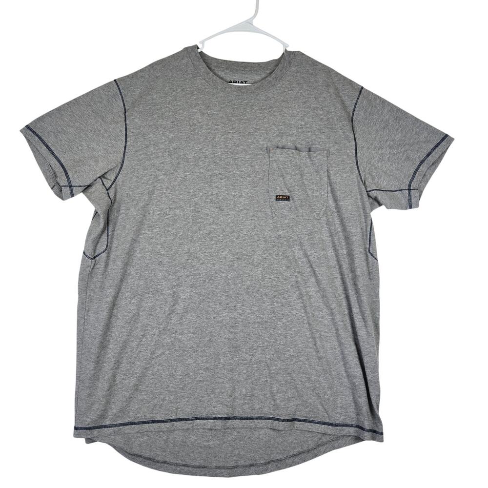 Ariat Rebar Mens XXL Tshirt Gray Used Shirt 0853